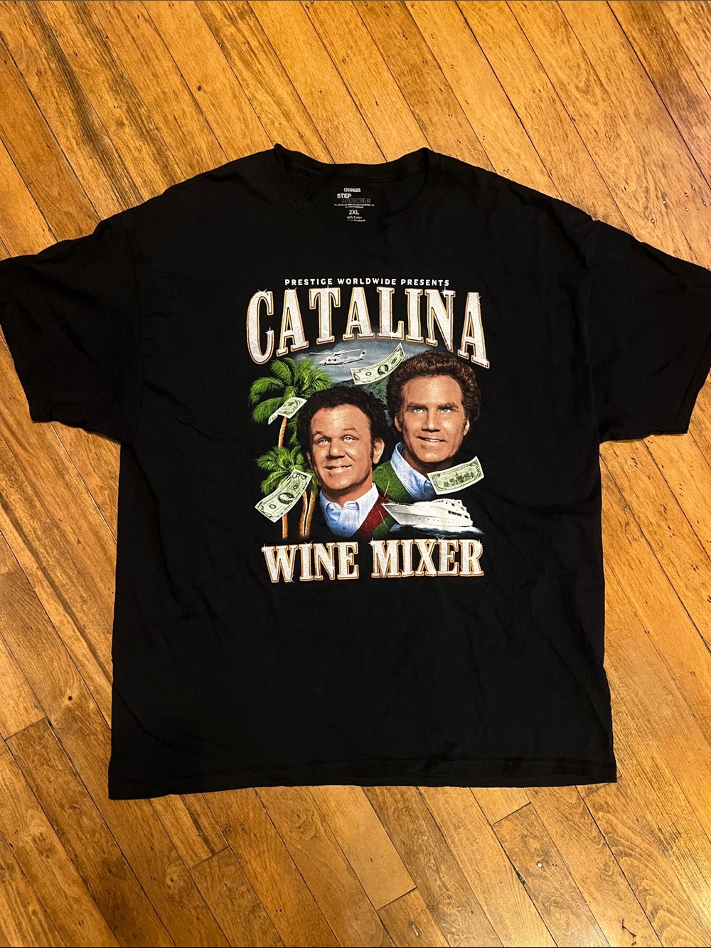 Step Brothers, Will Ferrell/John C Reilly Catalina Wine Mixer Black Graphic Tee